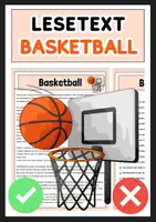 Vorschau - Arbeitsblätter - Basketball - Lesetext mit Fragen, Lösung, Bilder - Deckblatt