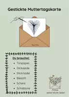Vorschau - Mal- und Bastelvorlagen - Anleitung gestickte Muttertagskarte - Seite 1