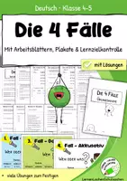Vorschau - Arbeitsblätter - Die 4 Fälle Deutsch – Arbeitsblätter & Übungen mit Lösungen - Klasse 4 - Deckblatt