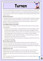 Vorschau - Arbeitsblätter - Turnen - Lesetext mit Fragen, Lösung, Bilder - Seite 1