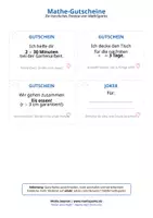 Vorschau - Mal- und Bastelvorlagen - Kostenloses Mathe-Gutscheinheft (Muttertag / Vatertag / Geburtstag) - Deckblatt