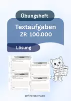 Vorschau - Arbeitsblätter - Sachaufgaben ZR 100000 (Arbeitsheft+Lösung) - Deckblatt