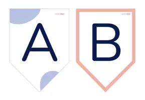 Vorschau - Mal- und Bastelvorlagen - alphaben Wimpelkette Bastelvorlage - Deckblatt