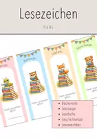 Vorschau - Anderer Materialtyp - Lesezeichen - Tiere - Deckblatt