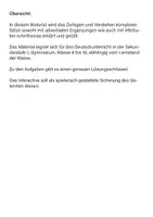 Vorschau - Arbeitsblätter - Grammatik. Deutsch. Adverbiale Bestimmungen und Attribute - Seite 1