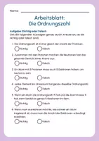 Vorschau - Arbeitsblätter - Die Ordnungszahl: Poster und Arbeitsblätter zum Atomaufbau - Seite 3