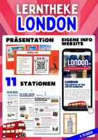 Vorschau - Arbeitsblätter - Lerntheke London - 11 Stationen inkl. Website | Englisch 6. Klasse - Deckblatt