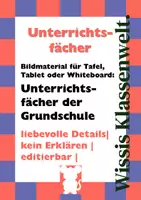 Vorschau - Poster - 8 BILDER: Unterrichtsfächer Grundschule (PNG, PPT, KEY, PDF) - Seite 1