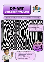 Vorschau - Stundenentwürfe - Op-Art Schachbrettmuster inkl. Zeichenvideo (Filzstiftzeichnung) - Deckblatt