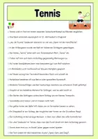 Vorschau - Arbeitsblätter - Tennis - Lesetext mit Fragen, Lösung, Bilder - Seite 2