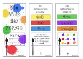 Vorschau - Mal- und Bastelvorlagen - Welt der Farben und Vorlagen für einen Farbenfächer - Deckblatt