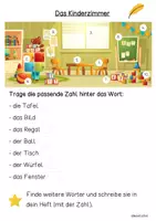 Vorschau - Arbeitsblätter - Leseverständnis Kinderzimmer (interaktives Arbeitsblatt) - Deckblatt