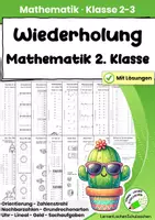 Vorschau - Arbeitsblätter - Mathematik-Wiederholung Klasse 2–3 – Jahresstoff sicher festigen - Deckblatt