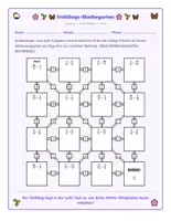 Vorschau - Arbeitsblätter - Bruchrechnen Labyrinthe Klasse 6-7: Frühling & Ostern Bundle Addieren, Subtrahieren, Dividieren & gemischte Aufgaben - Seite 1