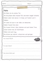 Vorschau - Arbeitsblätter - Sachtext Ratte - Seite 1