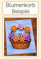 Vorschau - Arbeitsblätter - Kunst Frühling 3-D Blumenkorb Klasse 2 - 4 Blumen Sommer - Seite 1