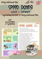 Vorschau - Arbeitsblätter - Speed Dating - House and Furniture - Gesprächskarten A2 - Deckblatt