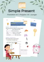 Vorschau - Arbeitsblätter - Simple Present - Deckblatt
