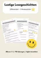 Vorschau - Arbeitsblätter - Lustige Lesegeschichten differenziertes Lesetraining Klasse 2 - Deckblatt