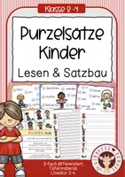 Vorschau - Unterrichtsreihen - Purzelsätze / Schüttelsätze Kinder – Satzbau üben (Klasse 1–4) - Deckblatt