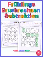 Vorschau - Arbeitsblätter - Bruchrechnen Subtraktion: Frühlings-Labyrinth Klasse 6-7 - Deckblatt