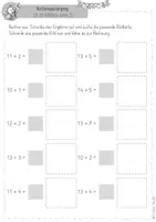Vorschau - Arbeitsblätter - Mathe Klasse 1 - Rechenspaziergang ZR 20 Frühling (1. Klasse) - Addition, Subtraktion, differenziert | Zahlenraum 20 | Mathe 1. Klasse Frühling - Seite 3