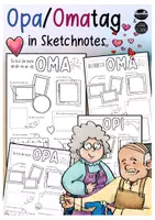 Vorschau - Arbeitsblätter - Oma / Omi / Opa / Opitag - Sketchnotes - Seite 1