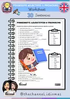 Vista previa - Hojas de trabajo - POSSESSIVE ADJECTIVES & PRONOUNS – Worksheet - Portada