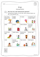 Vorschau - Arbeitsblätter - Bingo nach den Sommerferien - Spiel zur Rückschau - Seite 1