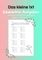 Vorschau - Arbeitsblätter - Gemischte Aufgaben Mathe Einmalseins kostenlos T3 - Deckblatt