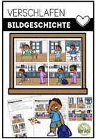 Vorschau - Arbeitsblätter - Bildgeschichte - Tafelmaterial - Verschlafen - Deckblatt