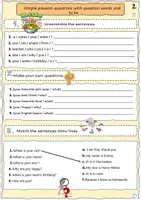 Vorschau - Arbeitsblätter - Simple present-questions with question words - to be - Übungen - Seite 3