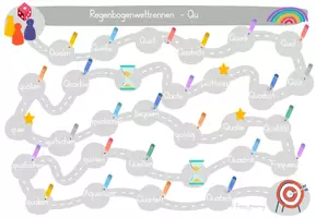 Vorschau - Arbeitsblätter - Buchstabenspiel Laut Qu - Regenbogenwettrennen Klasse 1 - Seite 3