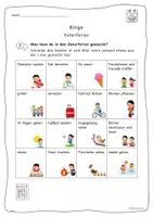 Vorschau - Arbeitsblätter - Bingo nach den Osterferien - Spiel zur Rückschau - Seite 1
