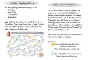 Vorschau - Arbeitsblätter - Buchstabenspiel x oder chs - Regenbogenwettrennen Klasse 1 - Seite 1