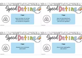 Vorschau - Aufgabenkarten - Kennenlernspiel Schule: Speed-Dating im Klassenzimmer - Seite 1