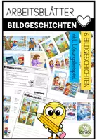 Vorschau - Arbeitsblätter - Bildgeschichten Grundschule – Erzählen & Schreiben | Arbeitsblatt & Hefteintrag - Deckblatt