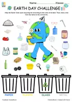 Aperçu - Matériel pour travaux manuels / dessin - Earth Day Challenge: Sorting & Recycling Activity - Page de couverture
