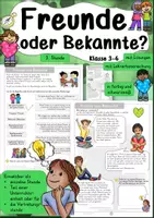 Vorschau - Arbeitsblätter - Freunde oder Bekannte? Freundschaft 3. 4. 5. 6. Klasse Ethik Sachunterricht Religion - Deckblatt