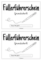Vorschau - Arbeitsblätter - Füllerführerschein - verbundene Grundschrift - Seite 1