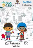 Vorschau - Arbeitsblätter - Zahlenraum 100 | Winter | Klasse 2 - Deckblatt
