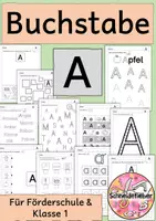 Vorschau - Arbeitsblätter - Buchstabe A, Förderschule, Schreiben, Nachspuren - Deckblatt