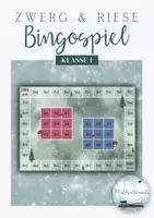 Vorschau - Spiele - Bingo Spiel Zwerg und Riese- Kleine und große Aufgaben - Deckblatt