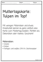 Vorschau - Mal- und Bastelvorlagen - Muttertagskarte - Tulpen im Blumentopf I Basteln Muttertag I Glückwunschkarte I Geburtstag - Seite 2