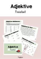 Vorschau - Arbeitsblätter - ADJEKTIVE - Freiarbeit - Deckblatt