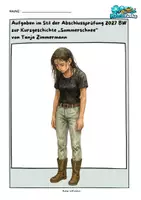 Vorschau - Arbeitsblätter - „Sommerschnee“ (Tanja Zimmermann) – Abschlussprüfung Deutsch 2027 - Deckblatt