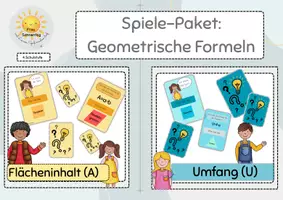 Vorschau - Stationenlernen - SPIELE-PAKET: Ich habe, wer hat? – Umfang & Flächeninhalt - Seite 2