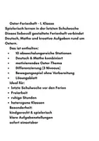 Vorschau - Arbeitsblätter - Oster-Abschlussheft Klasse 1 - Seite 1