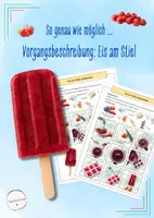 Vorschau - Arbeitsblätter - Vorgangsbeschreibung: Eis am Stiel - Rezept - differenziertes Material (Deutsch, Klasse 5/6) - Deckblatt