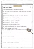 Vorschau - Arbeitsblätter - Sachtext Siebenschläfer - Seite 1